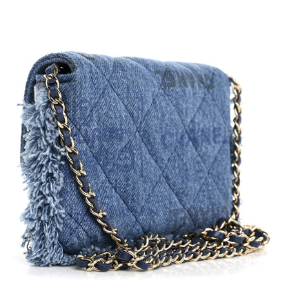 Chanel Denim Quilted Denim Mood Clutch With Chain Blue Multicolor 3 of 12