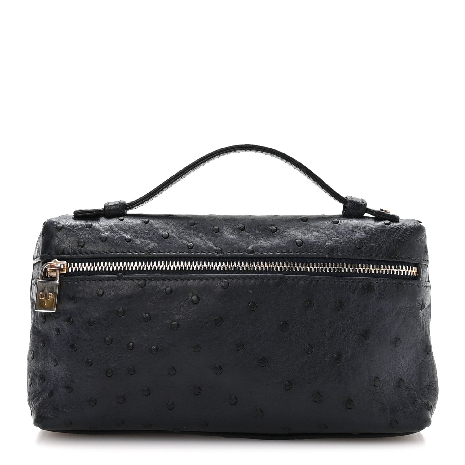Loro Piana Ostrich L19 Extra Pocket Pouch Blue Navy 1 of 10