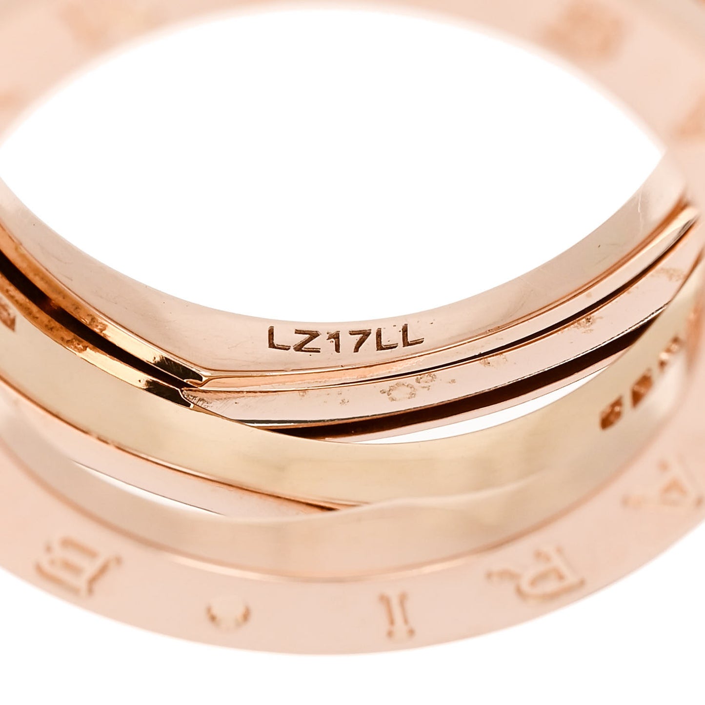 18K Rose Gold Diamond Pave B.Zero1 Legend Ring 55 7.25