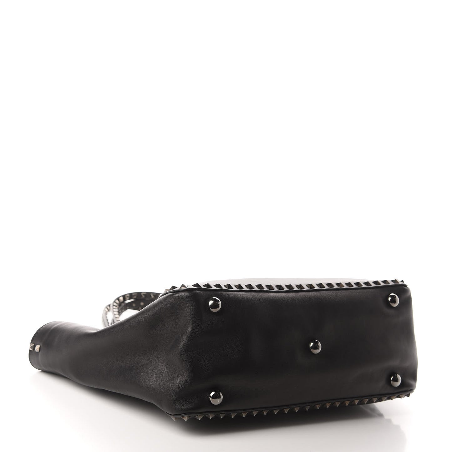 Vitello Medium Rockstud Tote Black