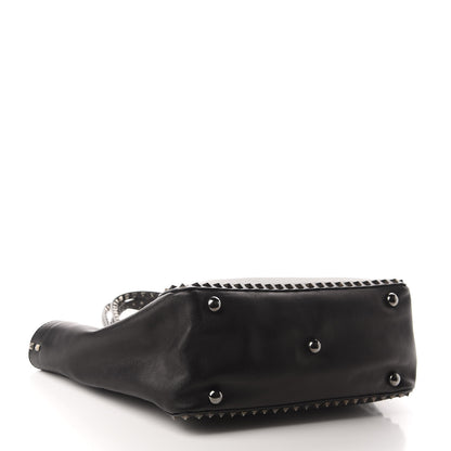 Valentino Garavani Vitello Medium Rockstud Tote Black 3 of 9
