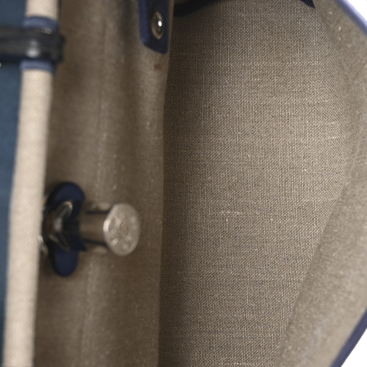 Hermes Military Toile Vache Hunter Herbag Zip Retourne PM Bleu De France Ecru 6 of 12