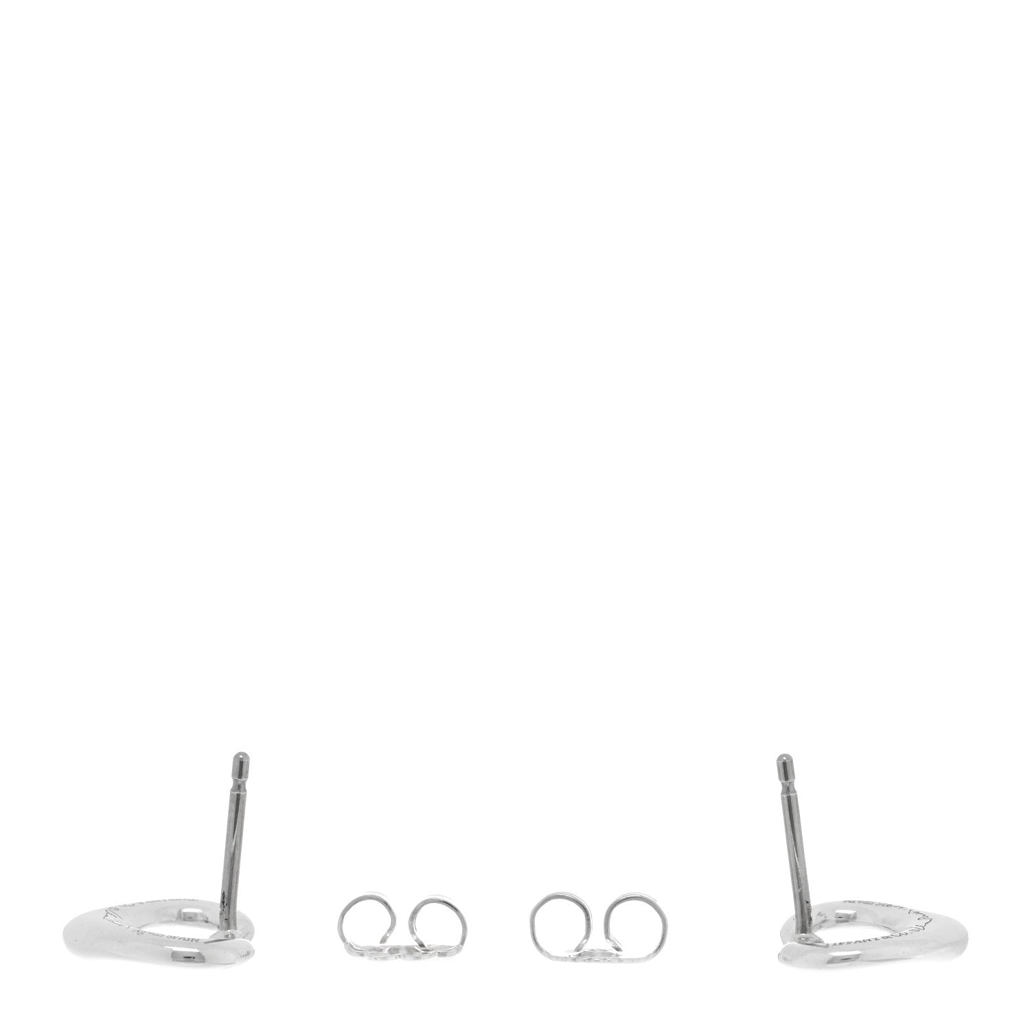 Tiffany Sterling Silver 11mm Elsa Peretti Open Heart Earrings 3 of 4