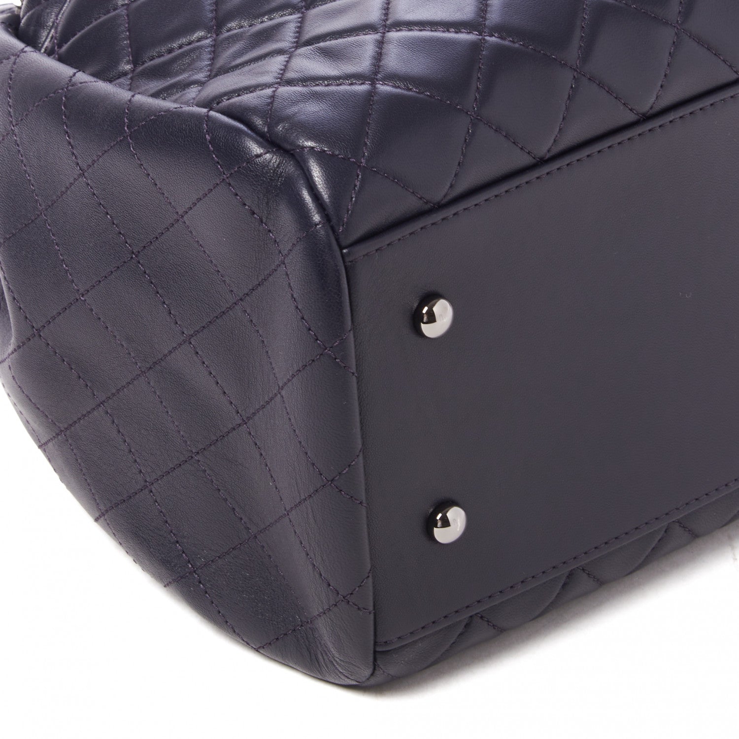 Chanel Lambskin Quilted Large Drawstring Shoulder Bag Dark Purple 6 of 10