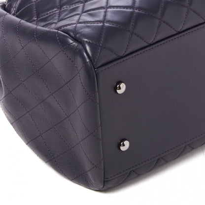 Chanel Lambskin Quilted Large Drawstring Shoulder Bag Dark Purple 6 of 10