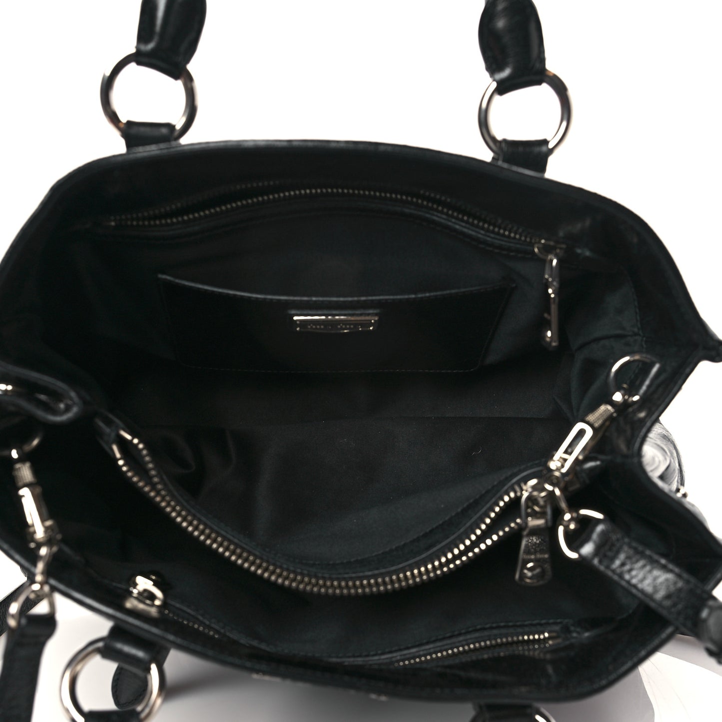 Vitello Shine Top Handle Satchel Black