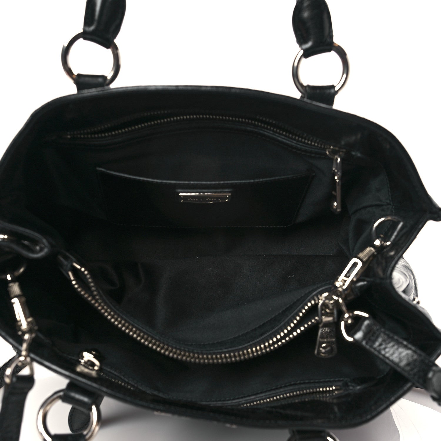 Miu Miu Vitello Shine Top Handle Satchel Black 5 of 11
