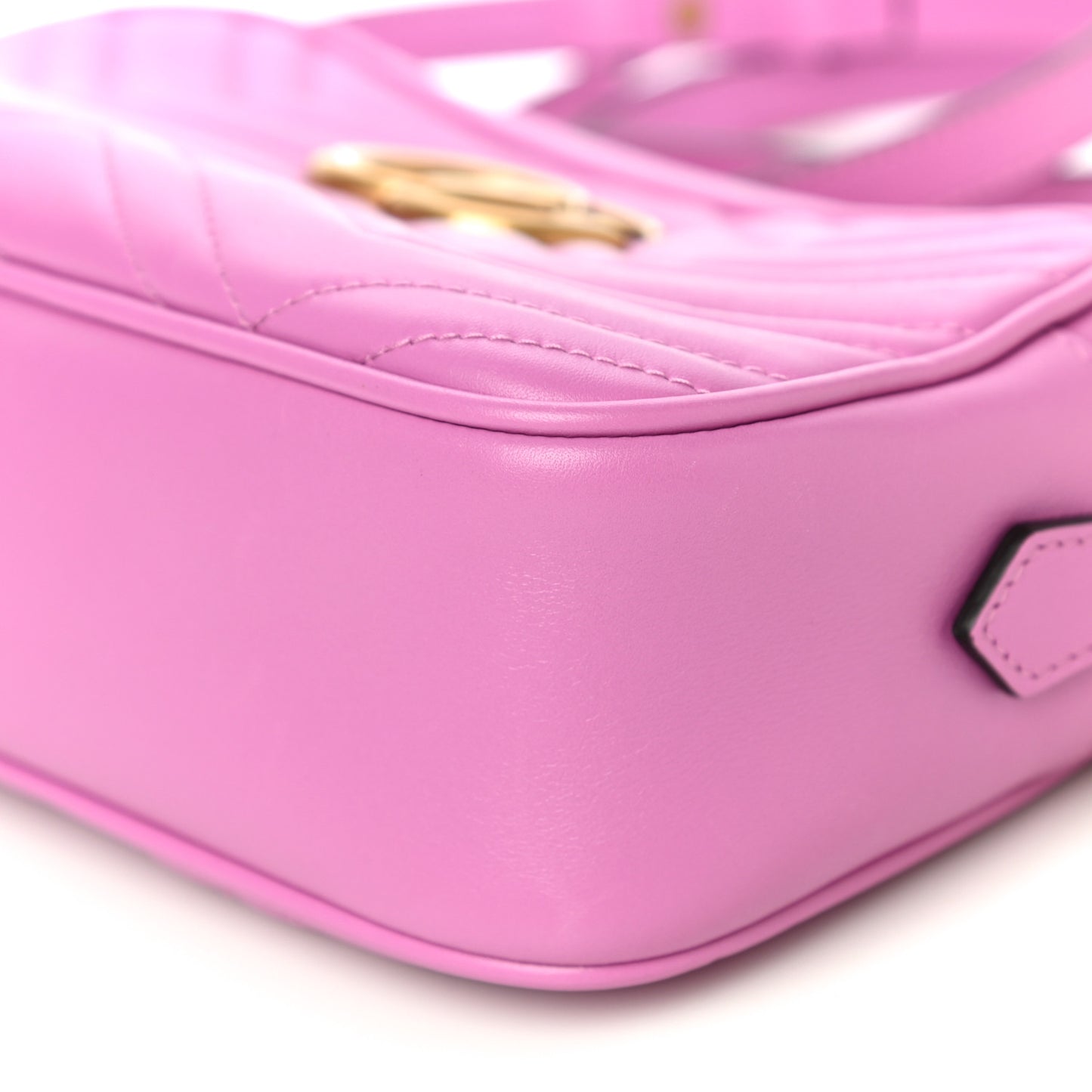 Calfskin Matelasse Small GG Marmont Chain Shoulder Bag Candy Mousse