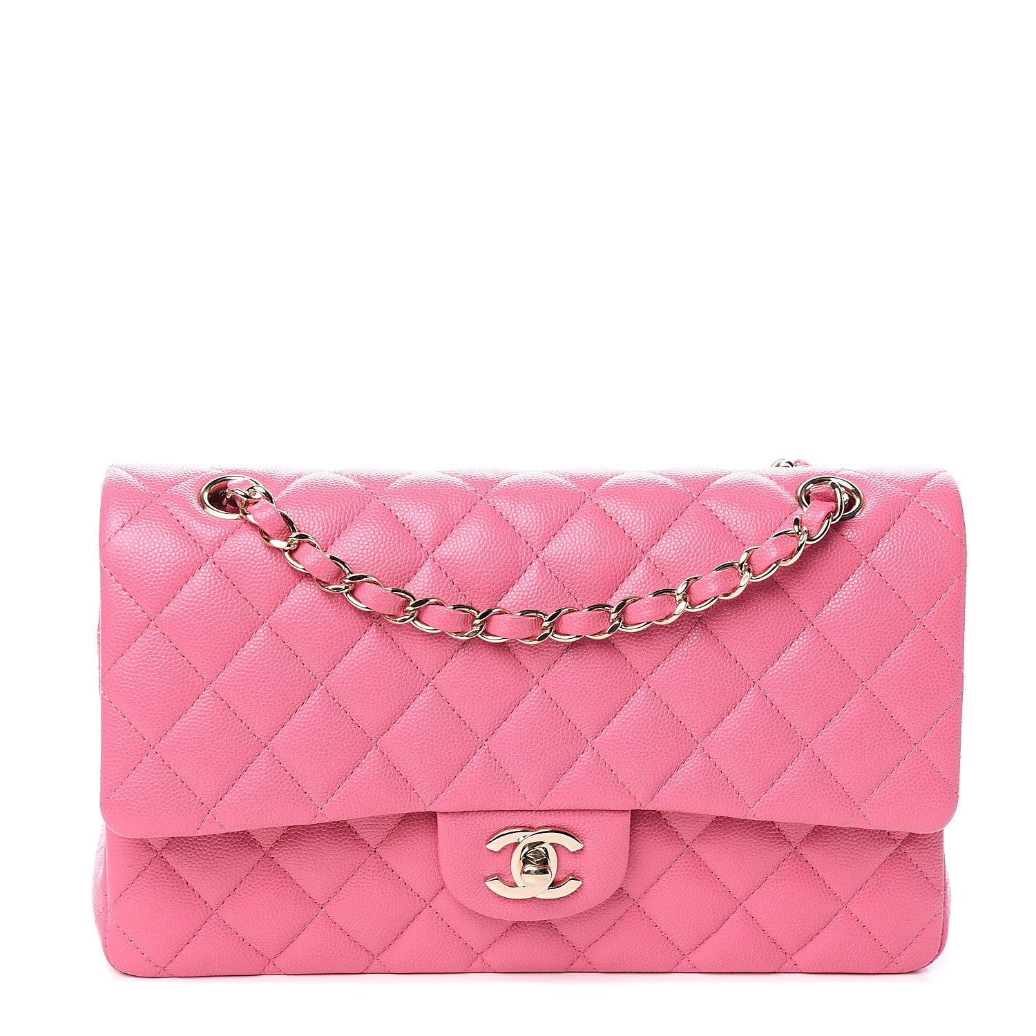 Chanel Caviar Quilted Medium Double Flap Pink 1 of 9