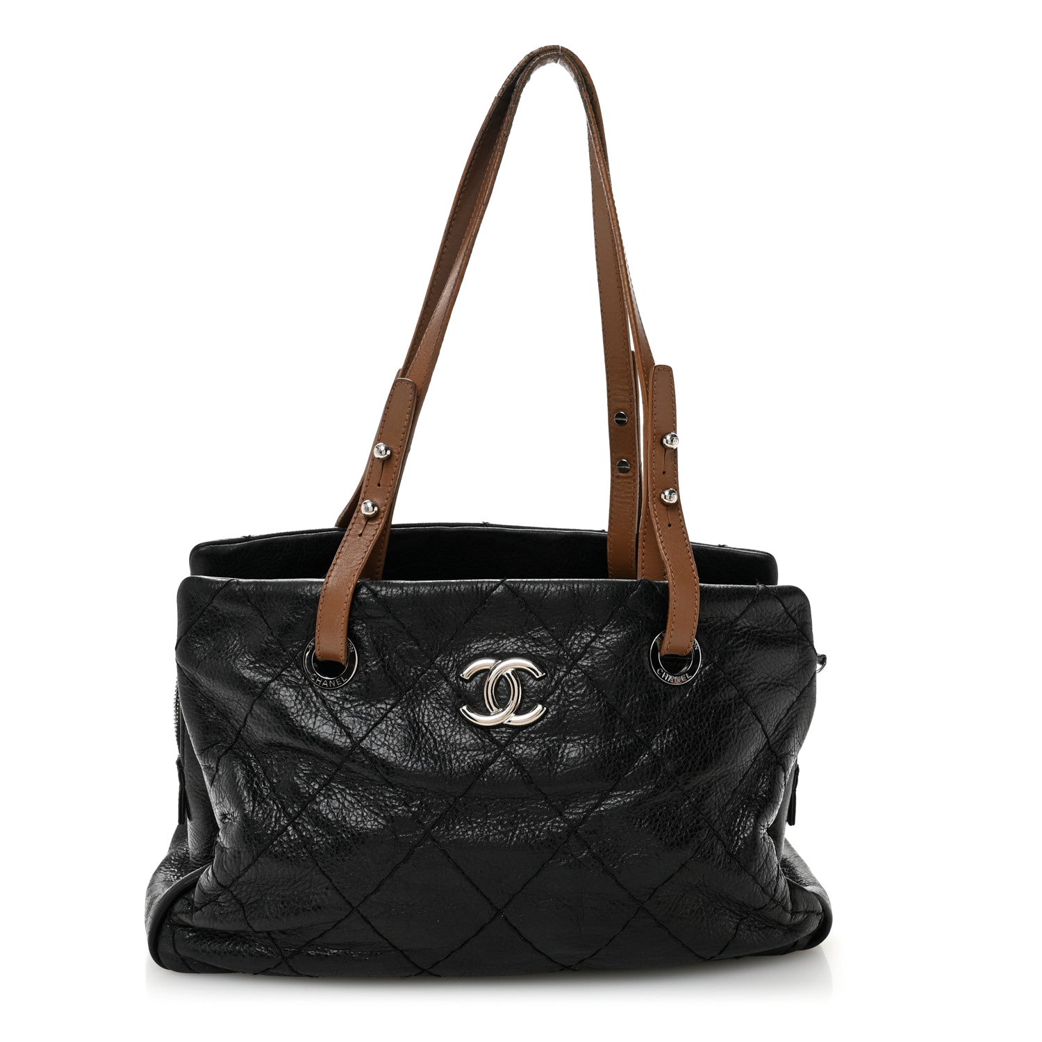 Chanel Glazed Calfskin On the Road Zip Tote Black 1788134
