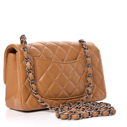 Chanel Lambskin Quilted Mini Rectangular Flap Camel 4 of 12