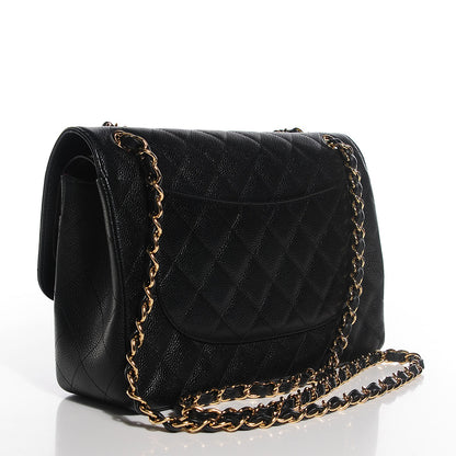 Chanel Caviar Quilted Jumbo Double Flap Black 3 of 9
