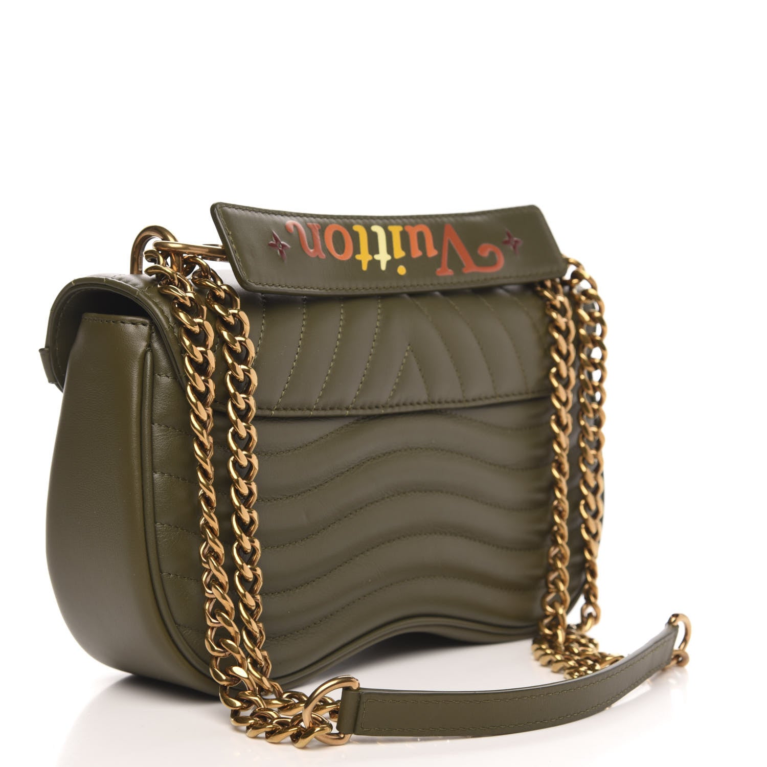 Louis Vuitton Calfskin New Wave Chain MM Kaki 3 of 10