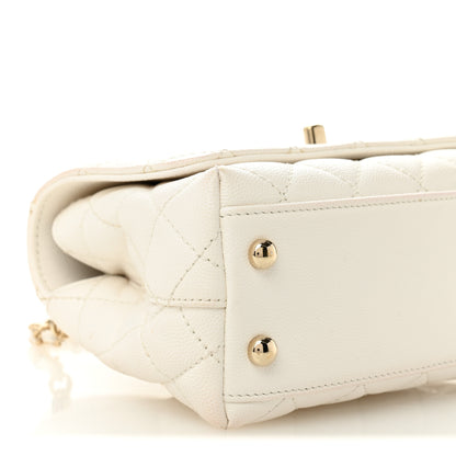 Chanel Caviar Quilted Extra Mini Coco Handle Flap White 9 of 12