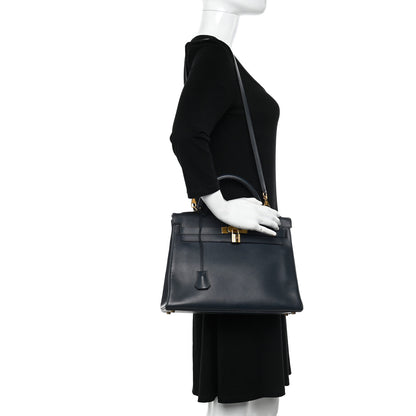 Hermes Courchevel Kelly Retourne 32 Bleu Indigo 2 of 9