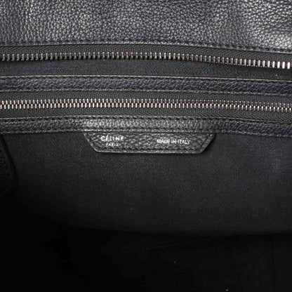 Celine Drummed Leather Shoulder Luggage Black 7 of 10