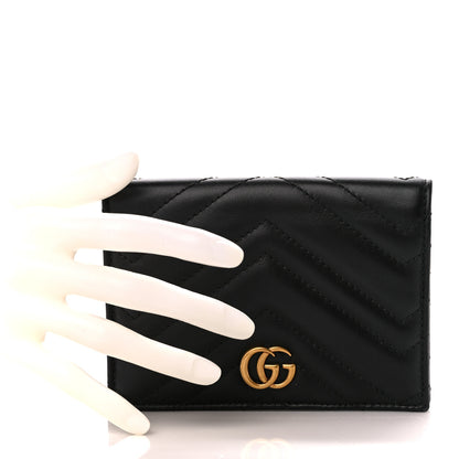 Gucci Calfskin Matelasse GG Marmont Passport Case Black 2 of 10