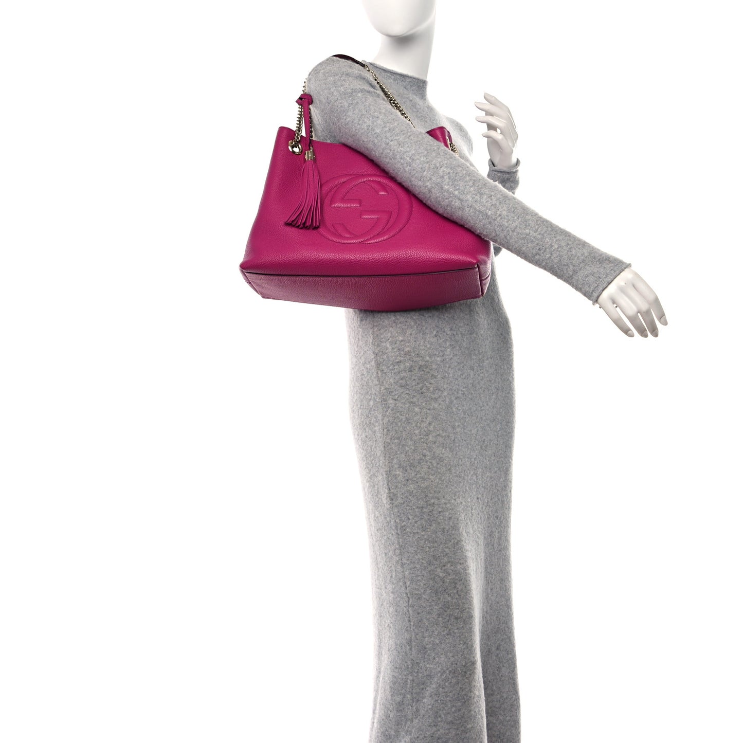Cellarius Calfskin Medium Soho Chain Shoulder Bag Bright Bouganville