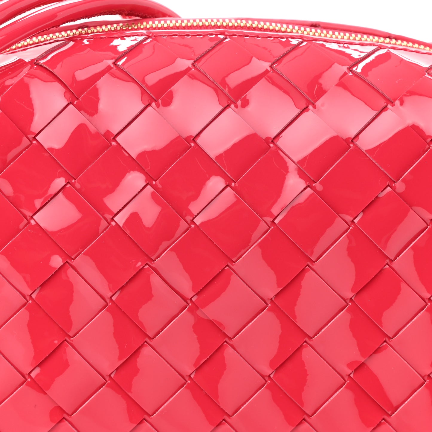Patent Nappa Intrecciato Mini Loop Camera Bag Candy Stripe