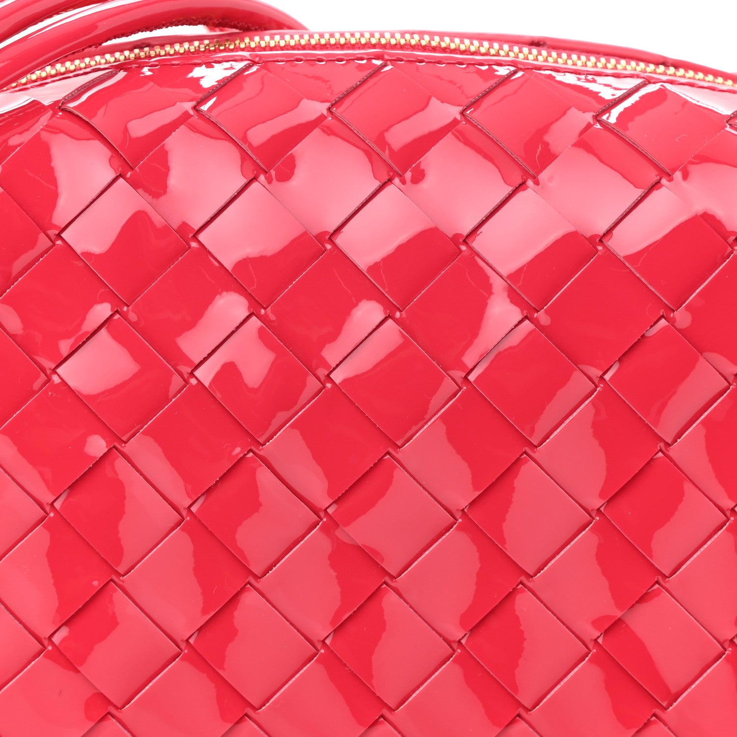 Bottega Veneta Patent Nappa Intrecciato Mini Loop Camera Bag Candy Stripe 7 of 9