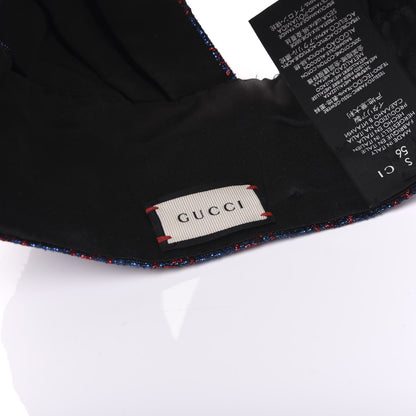 Gucci Metallic Lurex Silk GG Supreme Headband S Blue Red 4 of 6
