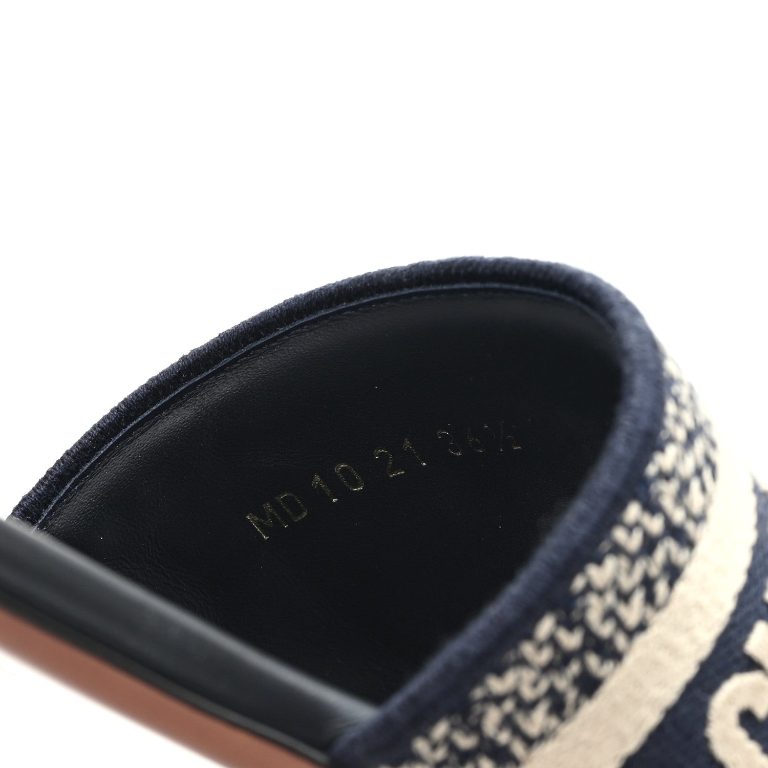Christian Dior Canvas Embroidered Dway Mules Slide Sandals 36.5 Deep Blue 9 of 9