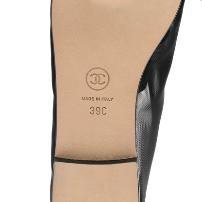 Chanel Calfskin Mesh Cap Toe CC Lace Up Oxford 39 Black 6 of 10