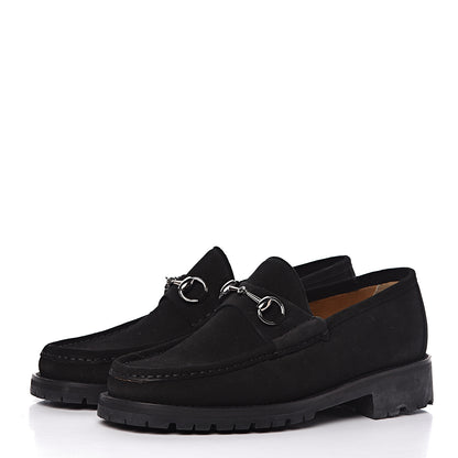 Gucci Suede Mens Horsebit Loafers 8.5 Black 3 of 13