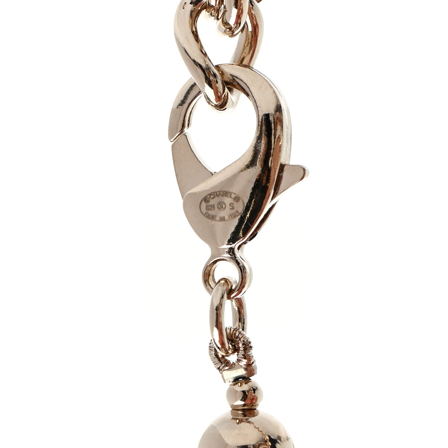Metal Beaded CC Bracelet Gold