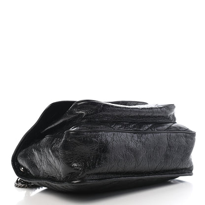 Saint Laurent Crinkled Calfskin Matelasse Monogram Large Niki Chain Satchel Black 8 of 24