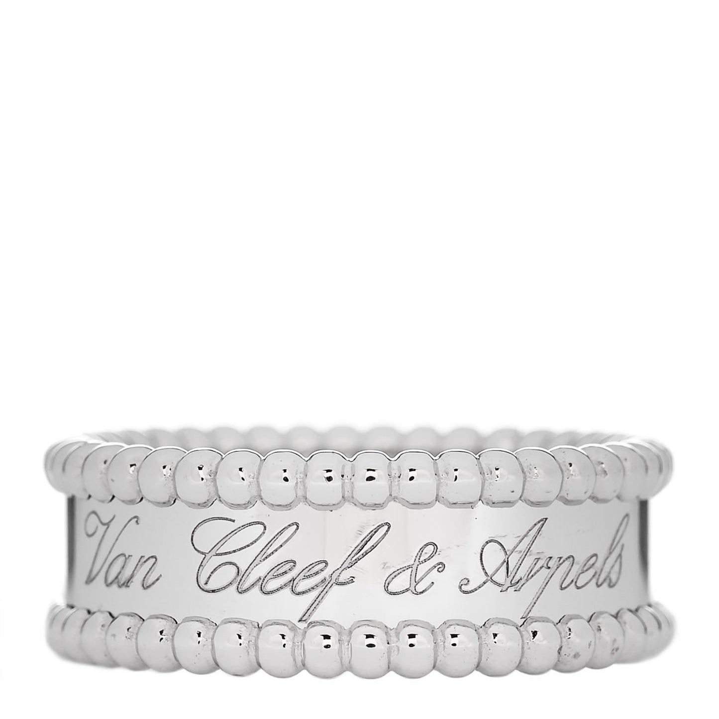 18K White Gold Perlee Signature Ring 58 8.25