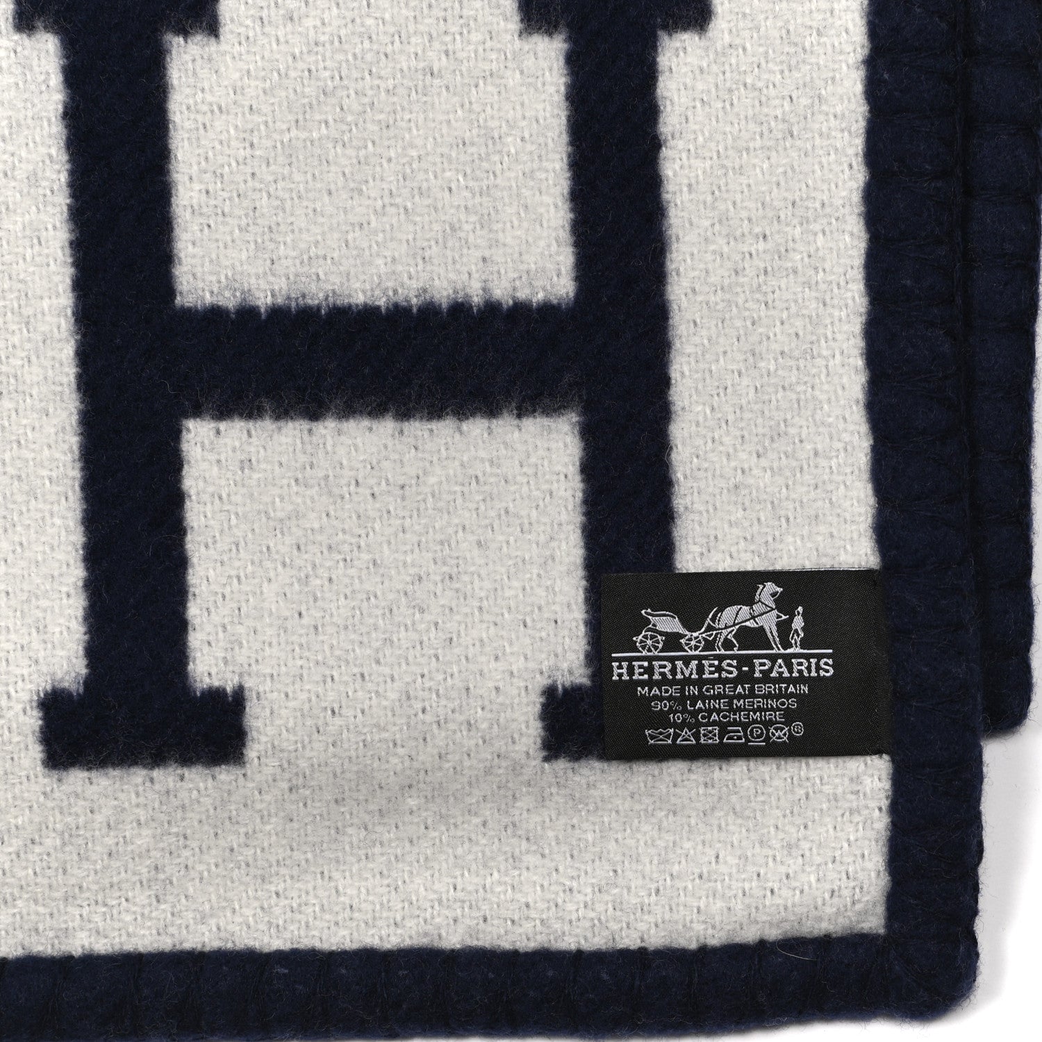 Hermes Wool Cashmere Avalon III Blanket Caban Ecru 3 of 3