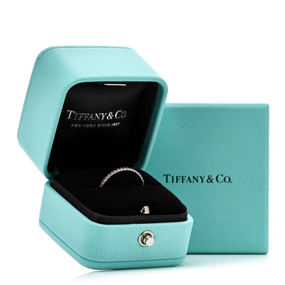 Tiffany 18K White Gold Pink Sapphire Metro Ring 56 7.5 5 of 5