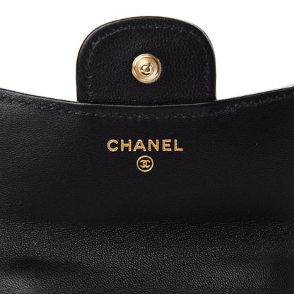 Chanel Lambskin Quilted Top Handle Flap Coin Purse With Chain Black 10 of 14