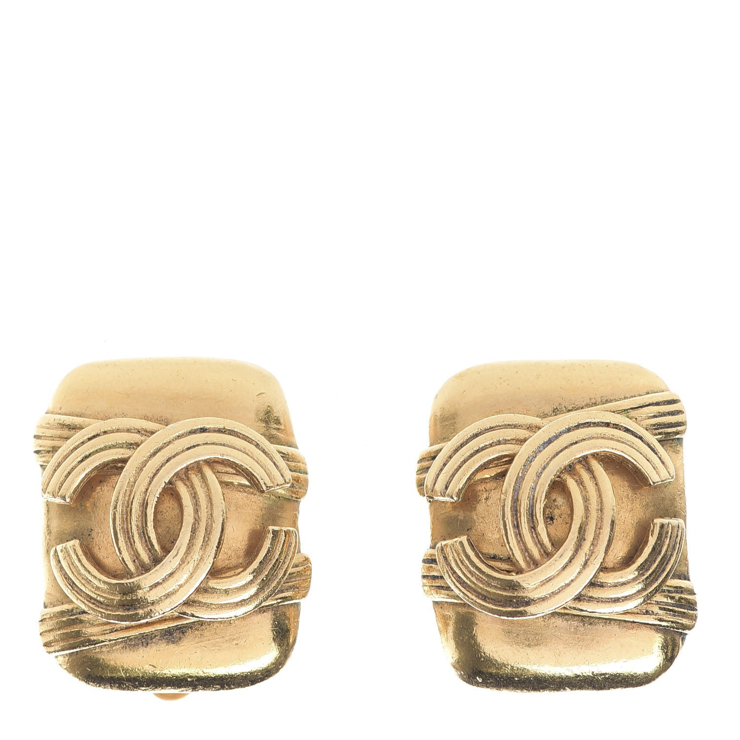 Chanel CC Clip On Earrings Gold 1 of 5