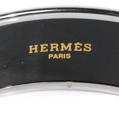 Hermes Enamel Printed Petits Chevaux de Hongrie Wide Bracelet 70 Potiron 5 of 6