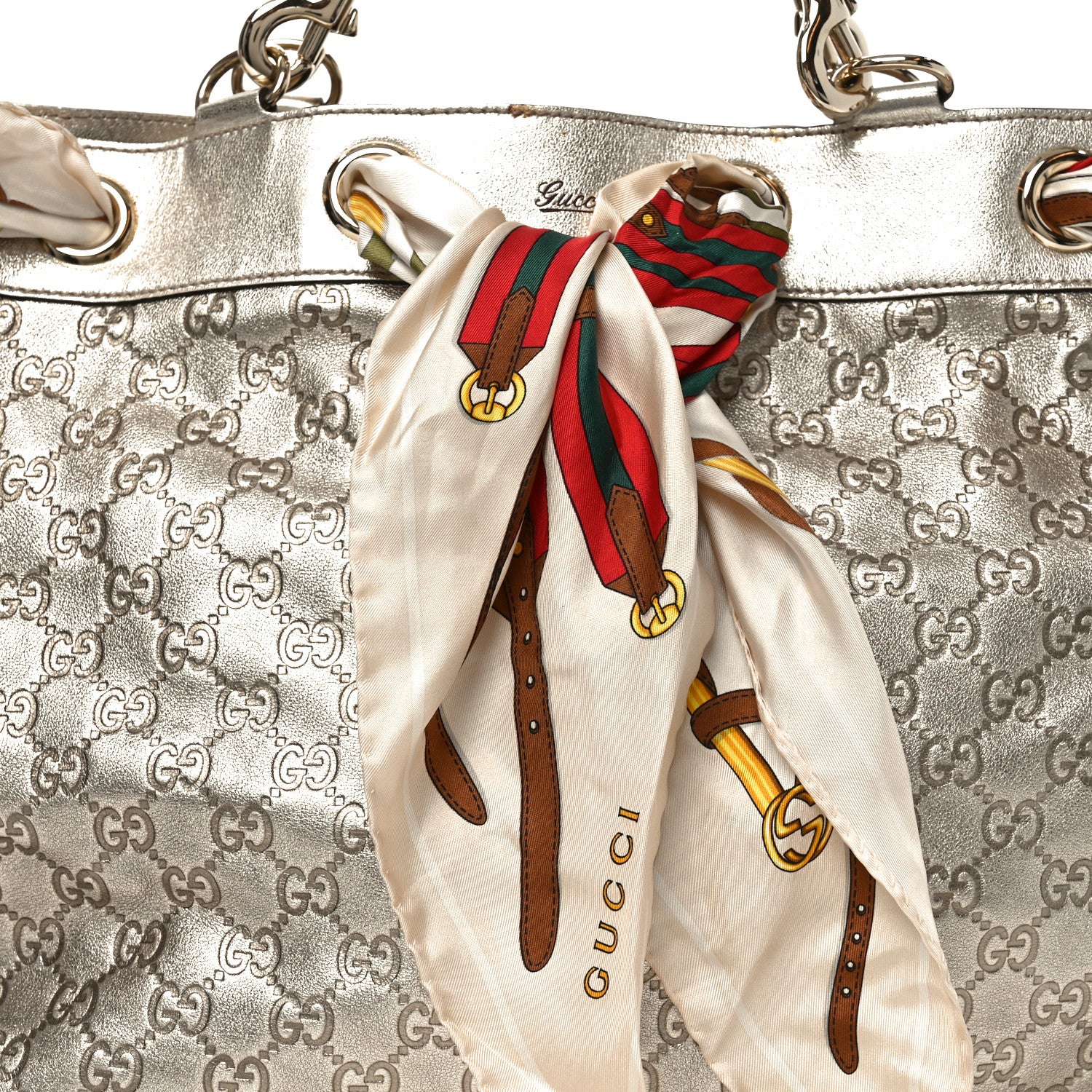 Gucci Metallic Guccissima Large Positano Tote Gold 8 of 11