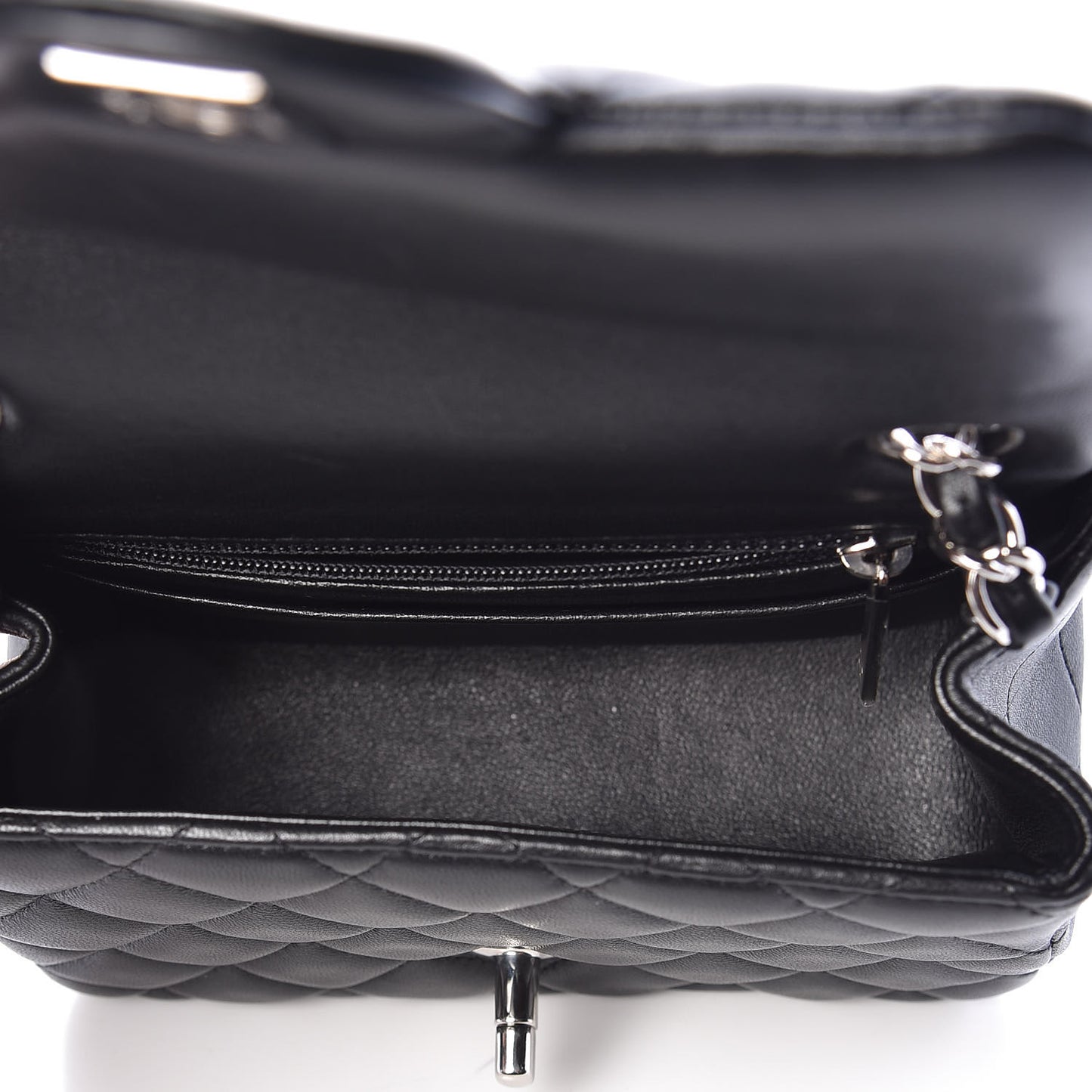 Lambskin Quilted Mini Square Flap Black