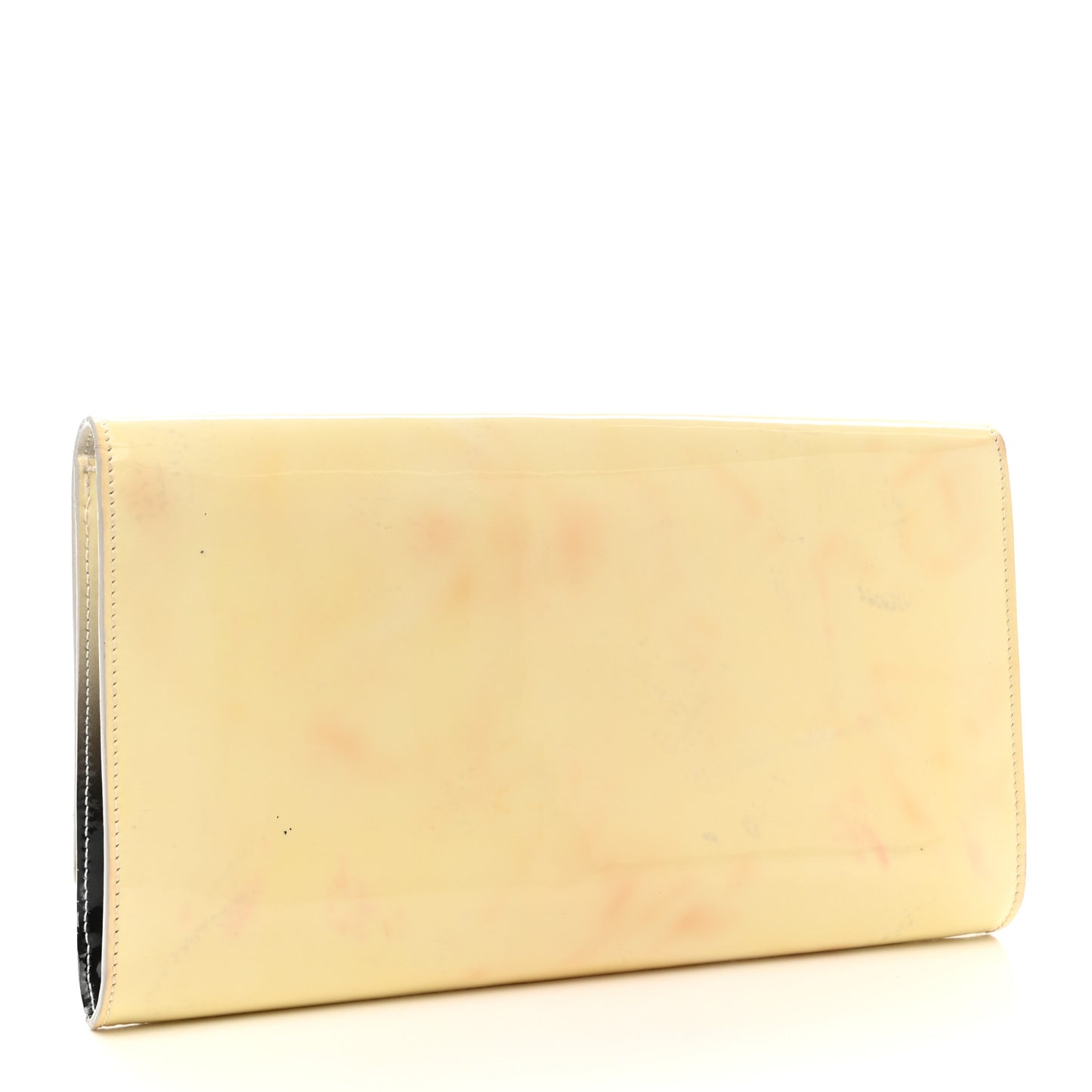 Patent Calfskin Ombre Monogram Large Belle De Jour Clutch Ivory Black