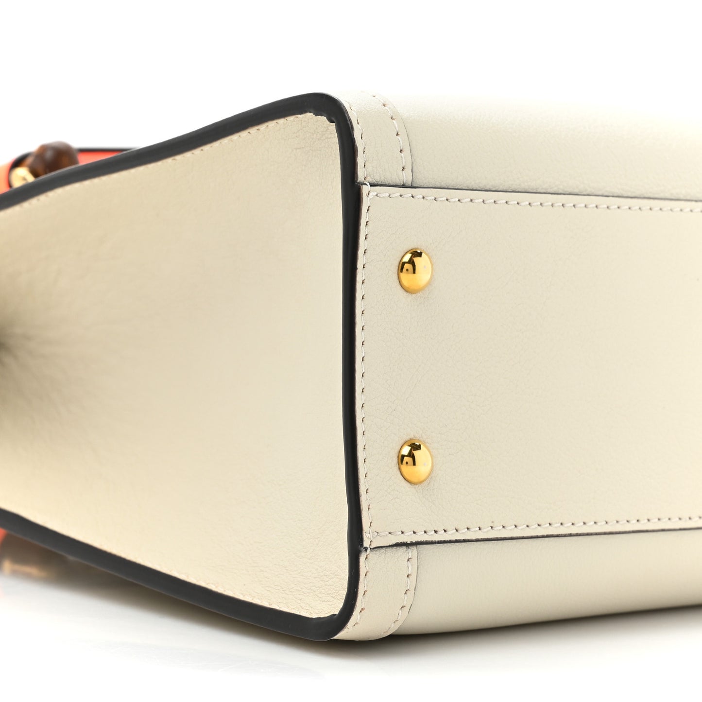Wonka Grain Calfskin Small Diana Tote Bag Mystic White Orange Fluo