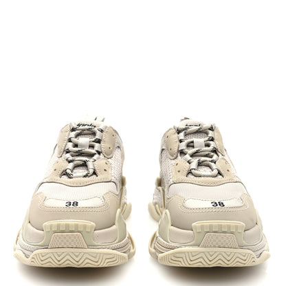 Balenciaga Fabric Mesh Womens Triple S Sneakers 38 Beige 3 of 8