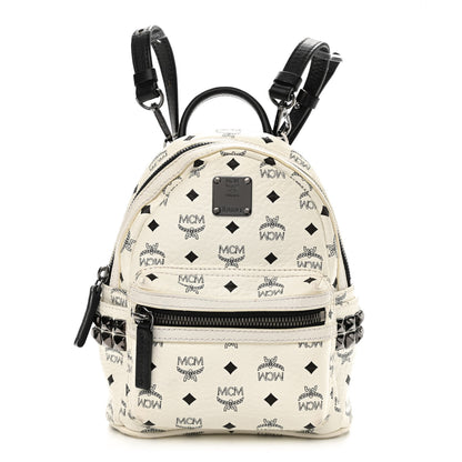 MCM Visetos Side Stud X-Mini Stark Bebe Boo Backpack White 1 of 28
