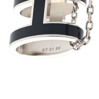 Hermes Lacquered Palladium Pop H Pendant Necklace Bleu Abysse 6 of 8