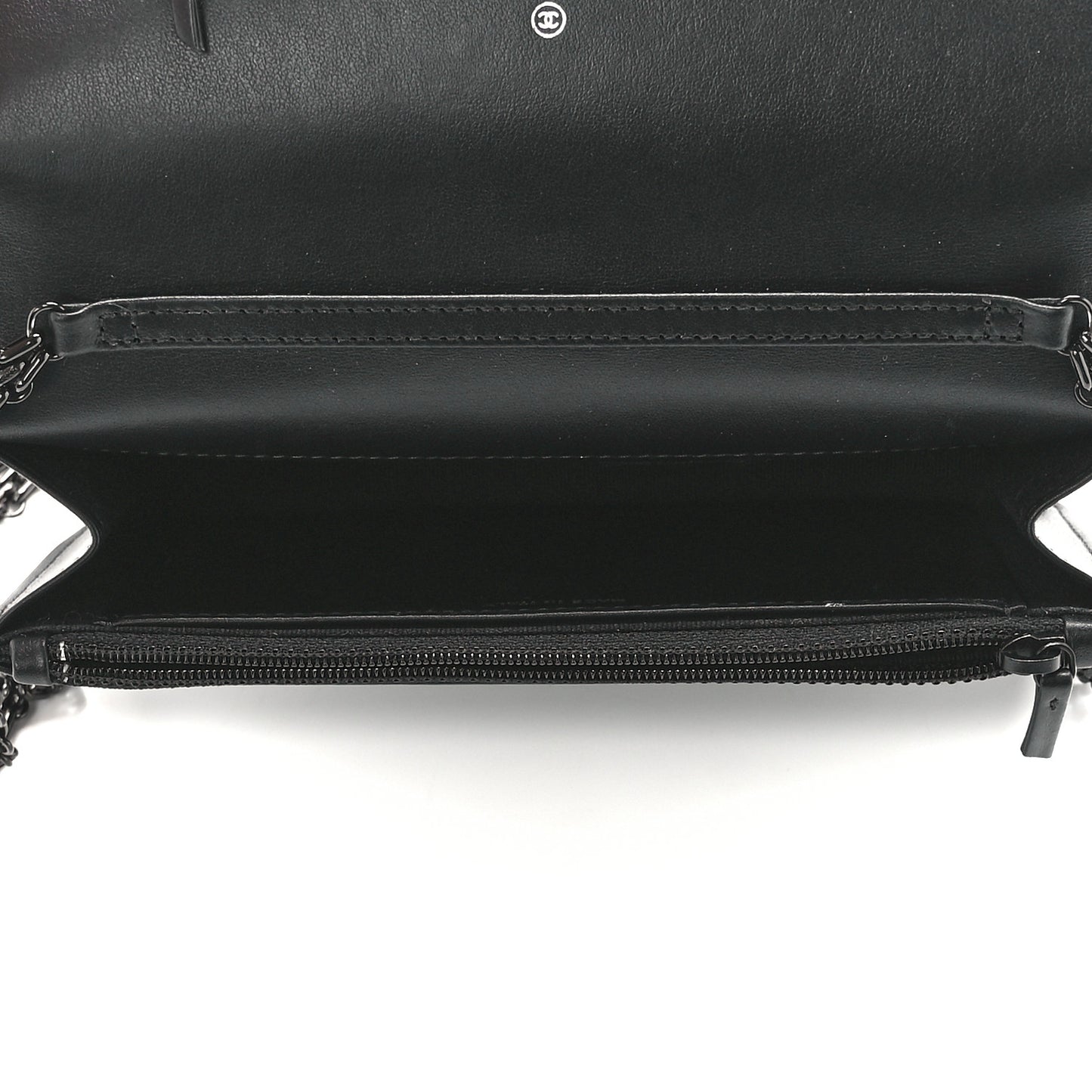 Aged Calfskin Chevron Quilted Reissue Wallet On Chain WOC So Black