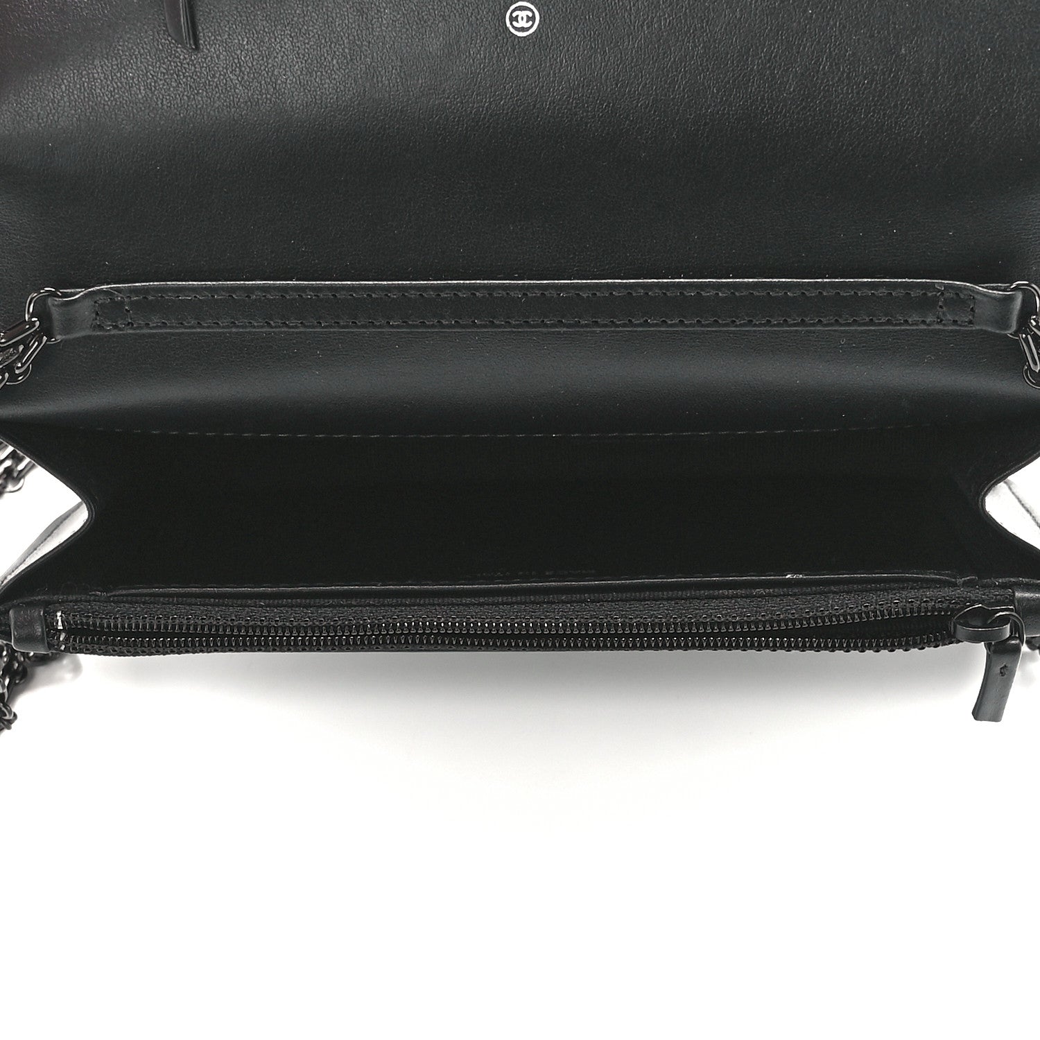 Chanel Aged Calfskin Chevron Quilted Reissue Wallet On Chain WOC So Black 5 of 12