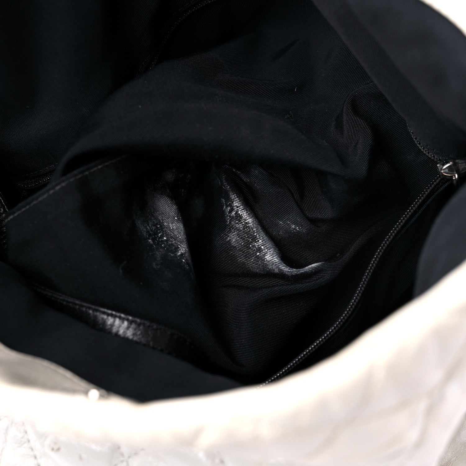 Chanel Glazed Calfskin Quilted Large Chain Me Hobo Dark White 12 of 21