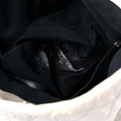 Chanel Glazed Calfskin Quilted Large Chain Me Hobo Dark White 12 of 21