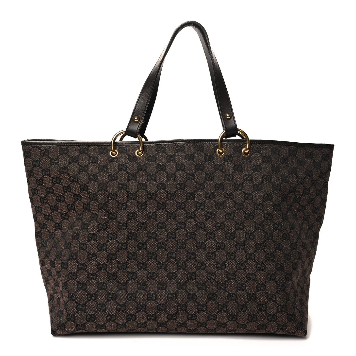 Monogram Denim Large Tote Brown