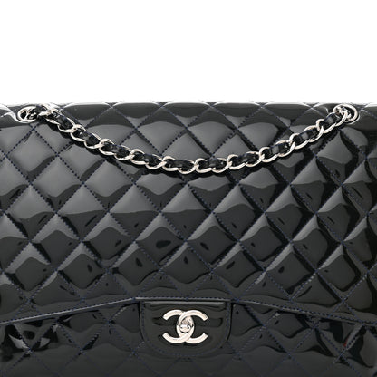 Chanel Patent Quilted Maxi Single Flap Blue 8 of 14