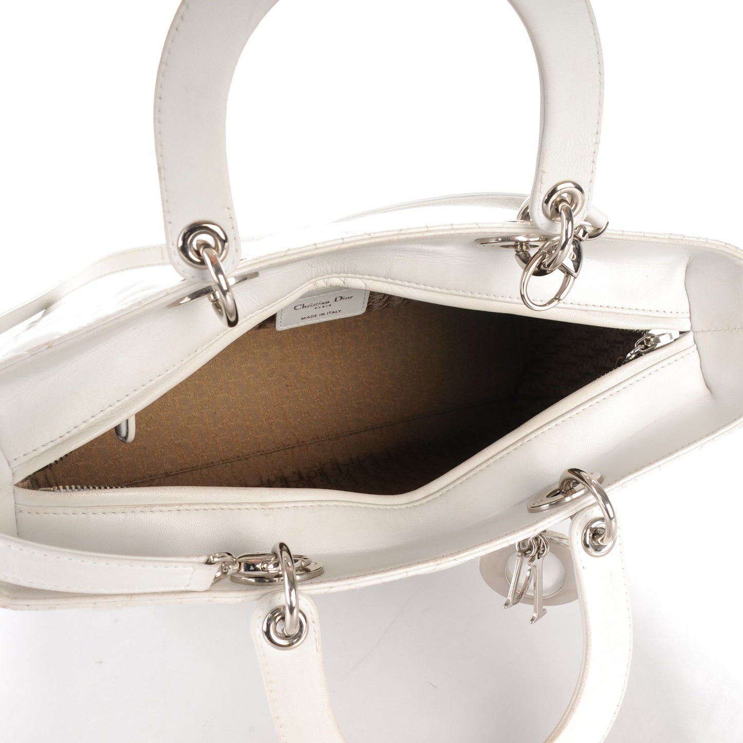 Lambskin Cannage Large Lady Dior White
